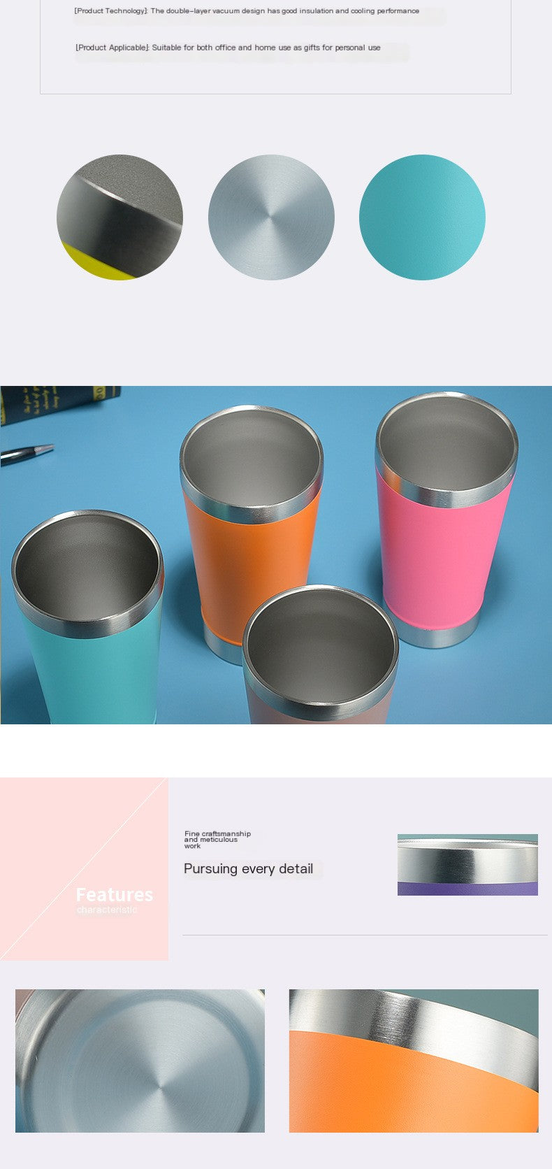 Double-Wall Vacuum Stainless Steel Insulated Mug
