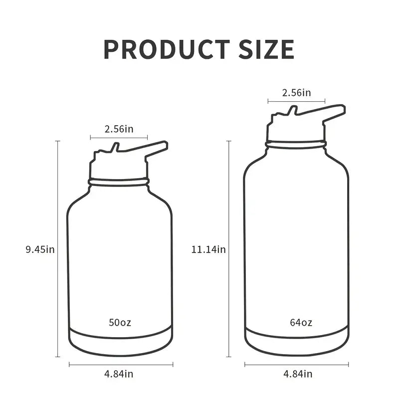 64 Oz Vacuum Insulated Stainless Steel Water Bottle