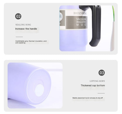 30oz Insulated Travel Mug with Handle and Straw